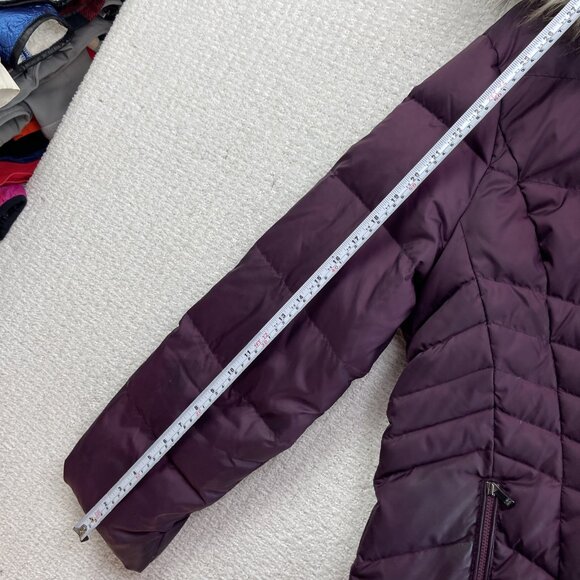 Calvin Klein Down Jacket Puffer Coat Brown w Removable Hood & Fur Trim Sz XL ** - Picture 10 of 16